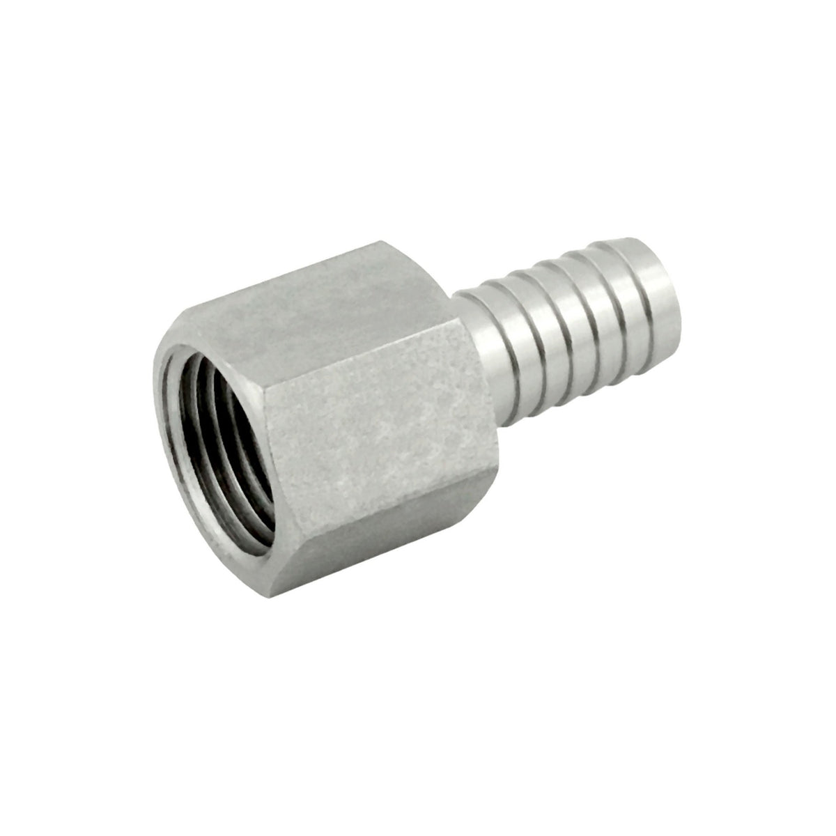 Hex Adapter, 1/2" Female Pipe Thread x 1/2" B 304 Stainless Steel
