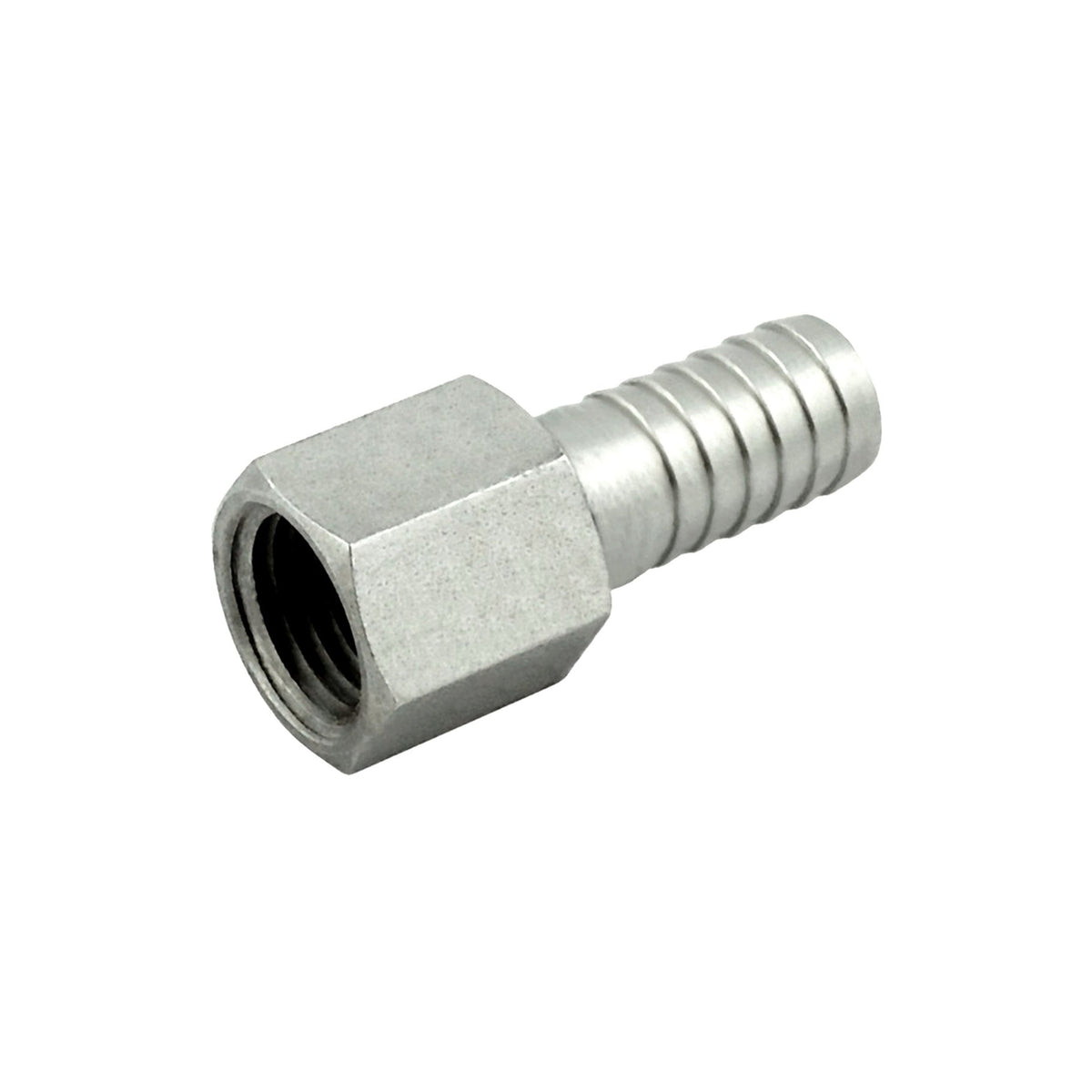 Hex Adapter, 1/4" Female Pipe Thread x 3/8" B 304 Stainless Steel