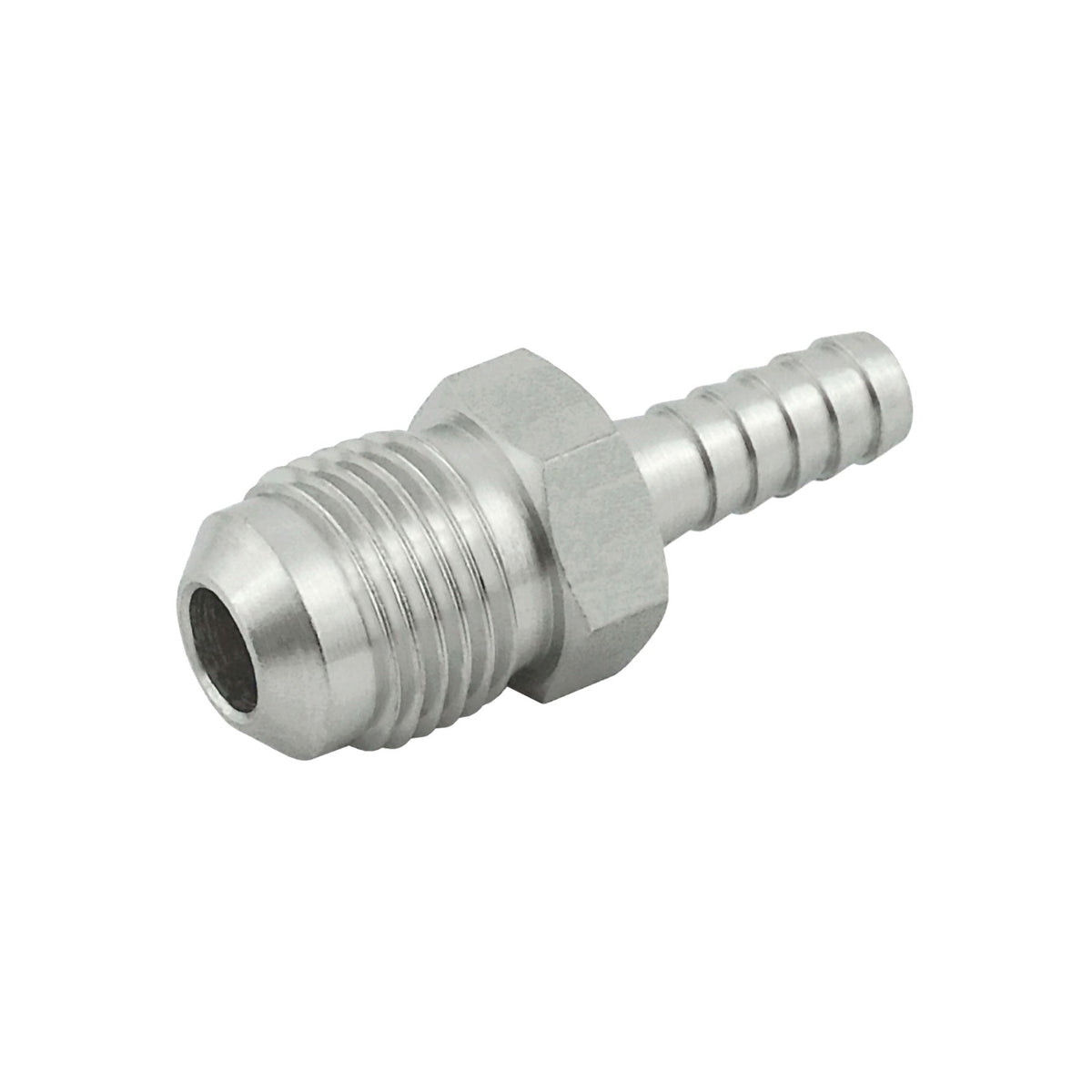 Hose Stem, 3/8" Male Flare x 1/4" B 304 Stainless Steel