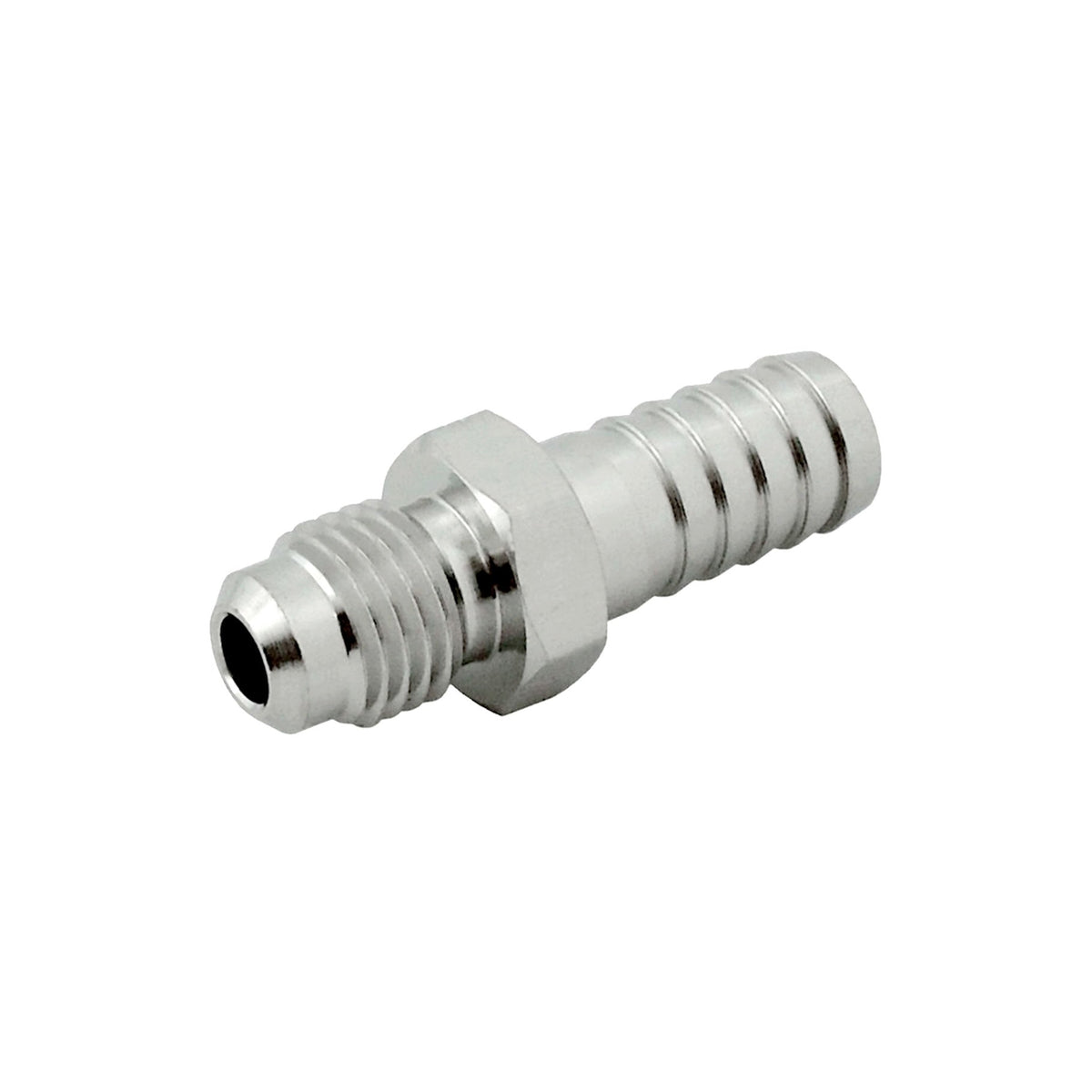 Hose Stem, 1/4" Male Flare x 3/8" B 304 Stainless Steel