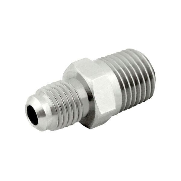 Hex Adapter, 1/4" Male Flare x 1/4" Male Pipe Thread 304 Stainless Steel