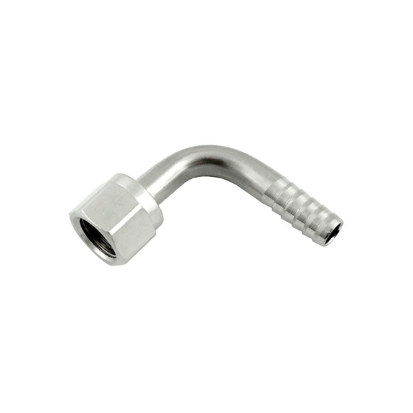 90° Swivel Elbow, 3/8" Female Flare Nut x 3/8" B 304 Stainless Steel