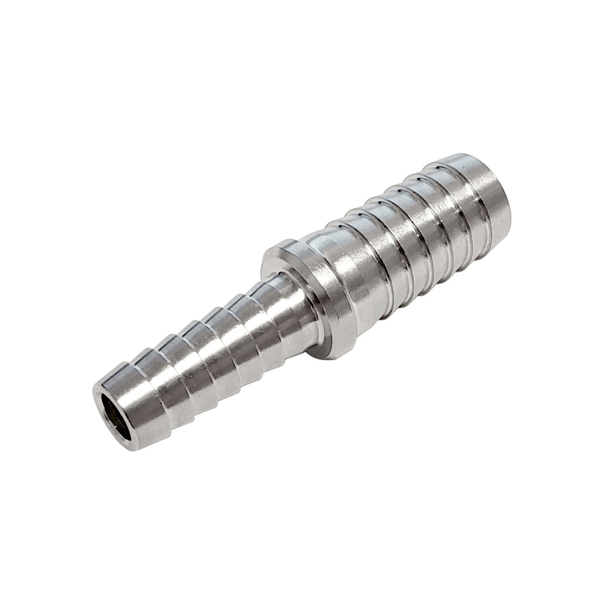 Splicer, 3/8" Barb x 1/2" Barb, 304 Stainless Steel