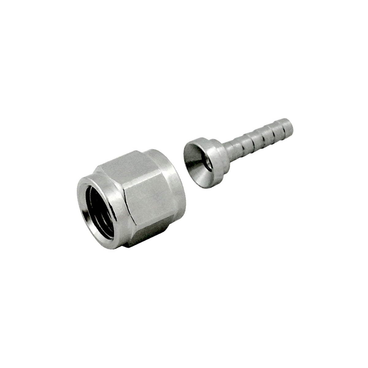 Swivel Nut & Stem Set 1/4" Female Flare Nut x 1/8" B Stainless Steel
