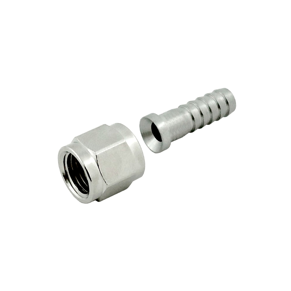 Swivel Nut & Stem Set, 1/4" Female Flare Nut x 1/4" B 304Stainless Steel