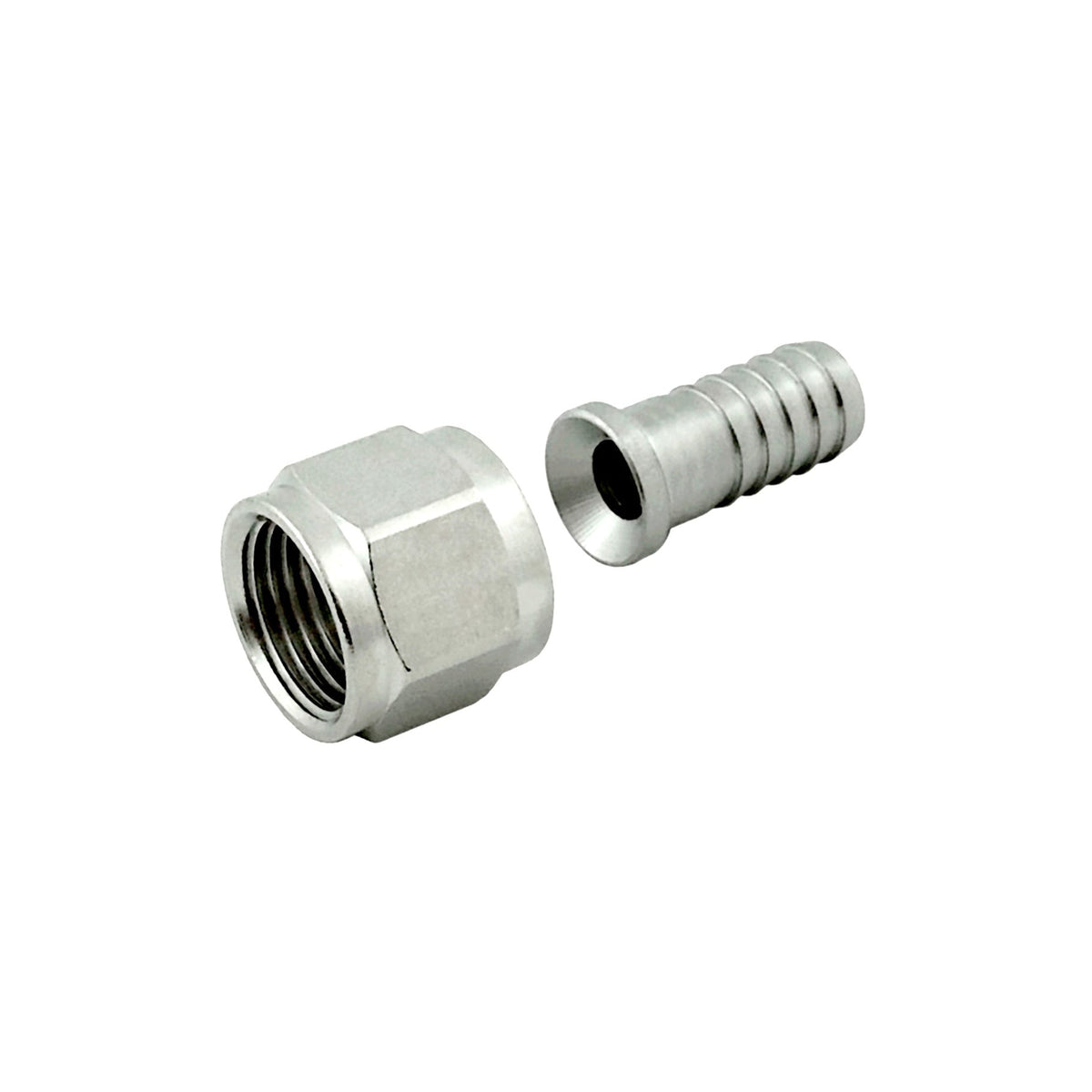 Swivel Nut & Stem Set, 3/8" Female Flare Nut x 3/8" B 304 Stainless Steel