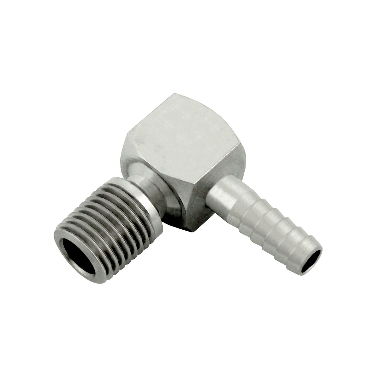 90° Adapter, 1/4" B x 1/4" Male Pipe Thread Stainless Steel