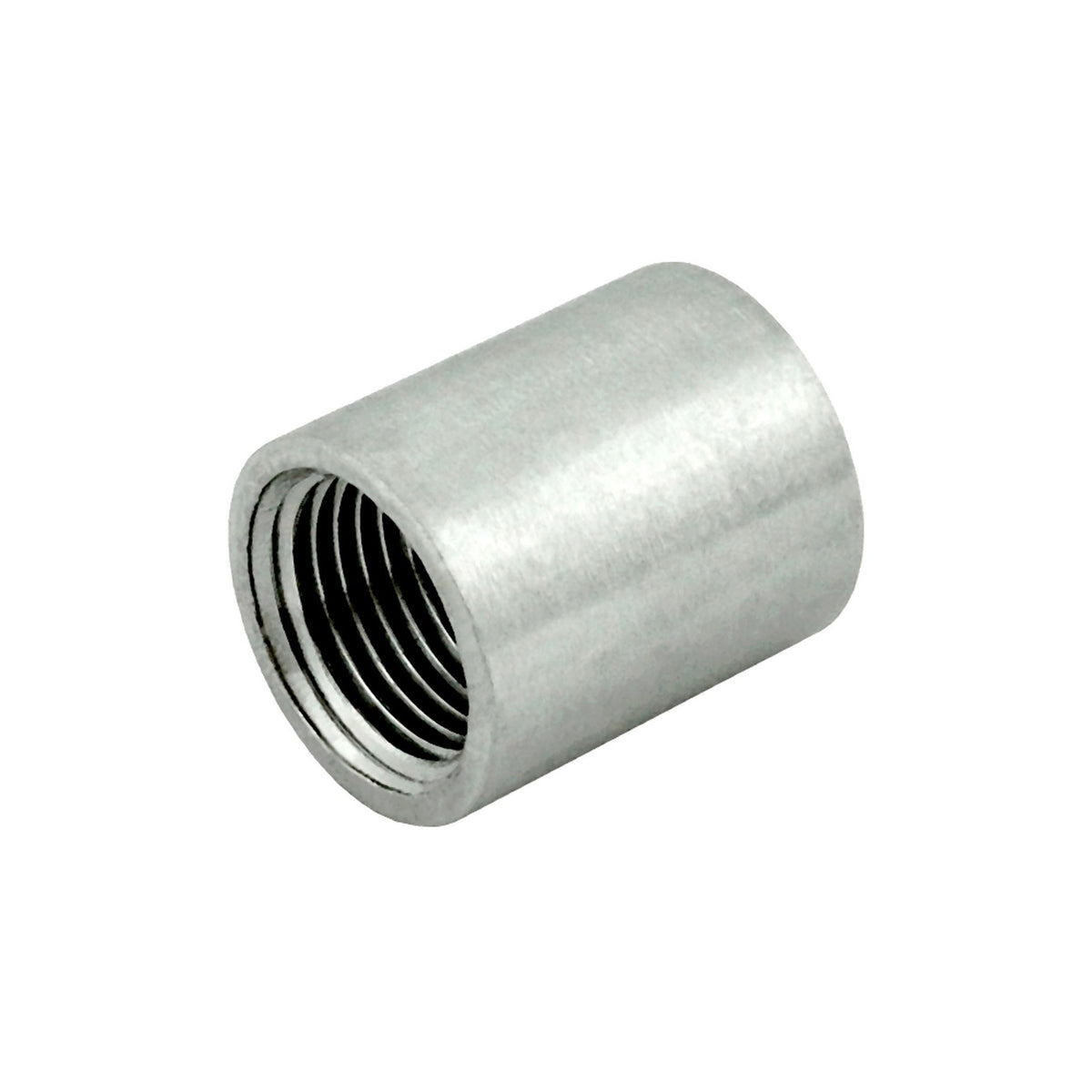 Round Coupler, 1/4" Female Pipe Thread x 1/4" Female Pipe Thread 304 Stainless Steel