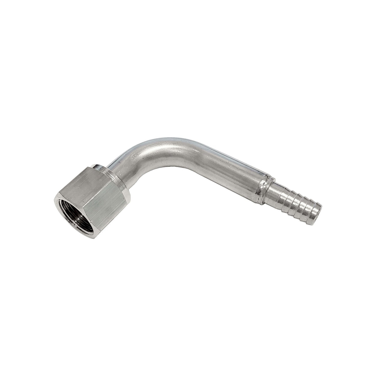 90° Swivel Elbow, 1/2" Female Flare Nut x 3/8" B 304 Stainless Steel