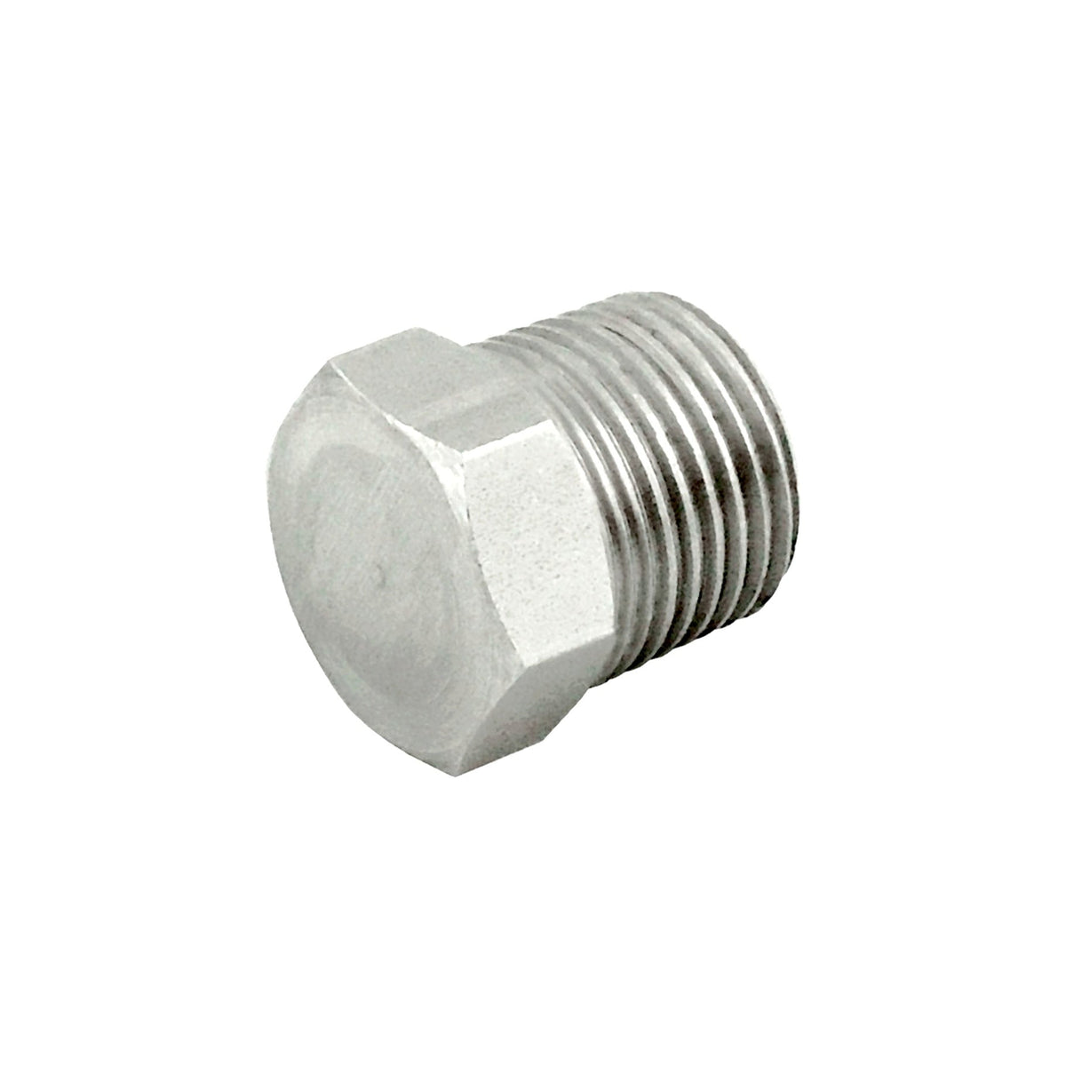 Hex Head Plug, 3/8" Male Pipe Thread 304 Stainless Steel