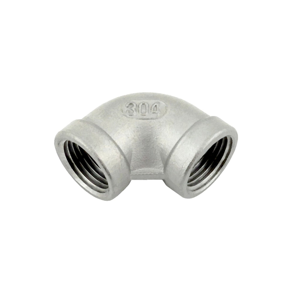 90° Elbow, 3/8" Female Pipe Thread x 3/8" Female Pipe Thread 304 Stainless Steel