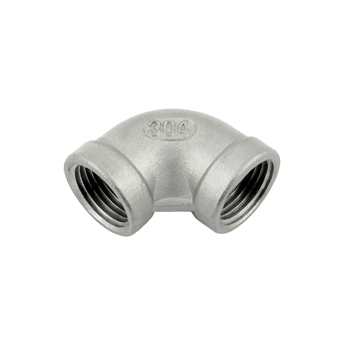 90° Elbow, 1/2" Female Pipe Thread x 1/2" Female Pipe Thread 304 Stainless Steel