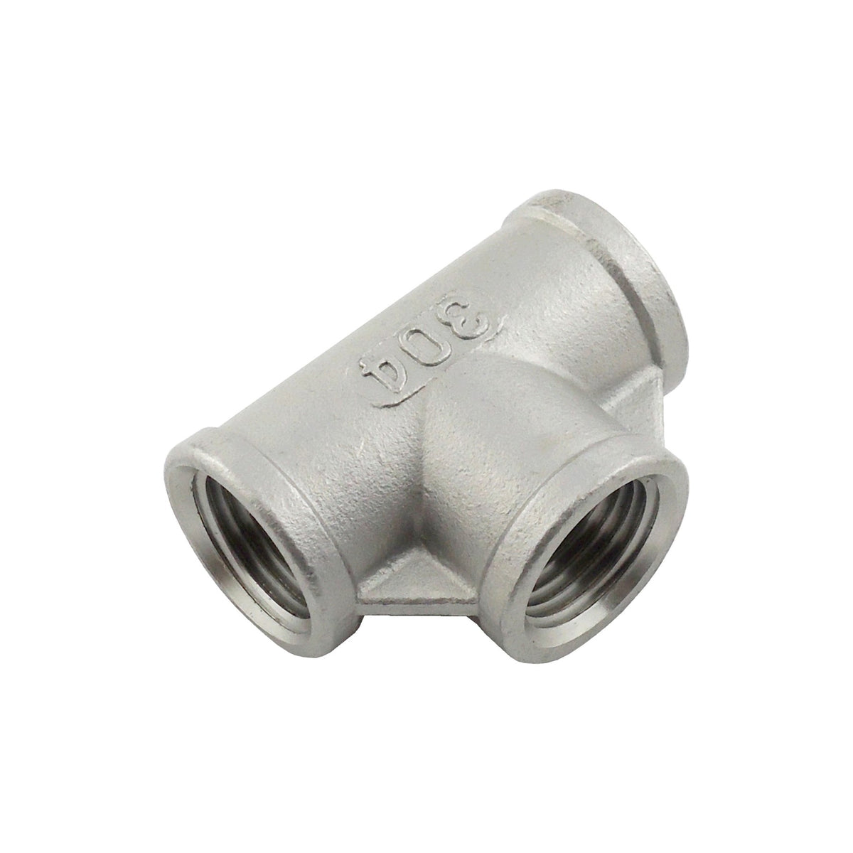 Tee, 3/8" Female Pipe Thread-All 304 Stainless Steel