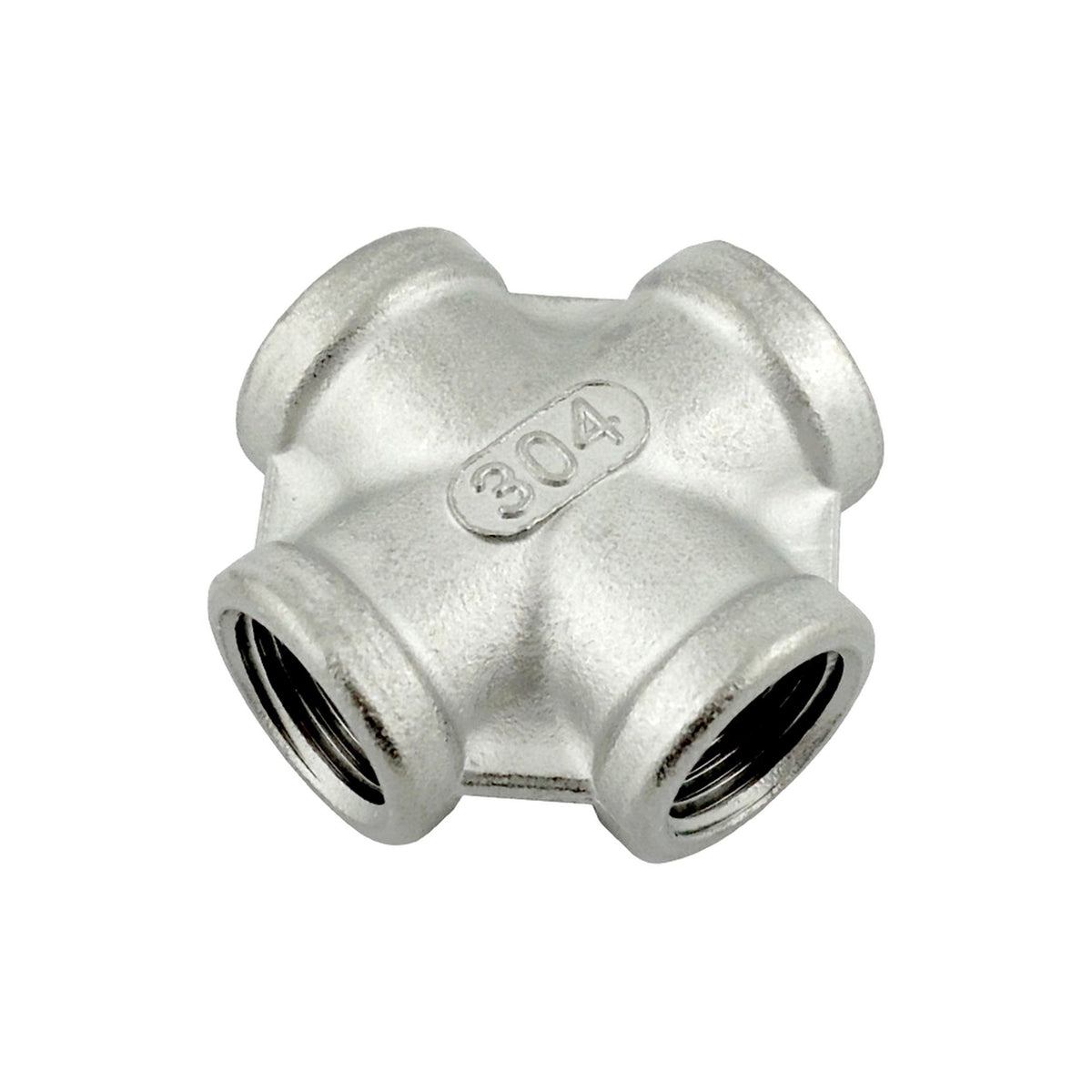 Cross, 3/8" Female Pipe Thread-All 304 Stainless Steel