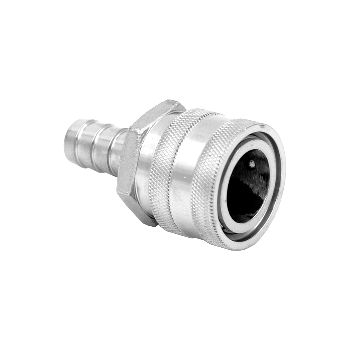 Krome Dispense Quick Connect-female X 1/2" Barb (304 Stainless Steel)