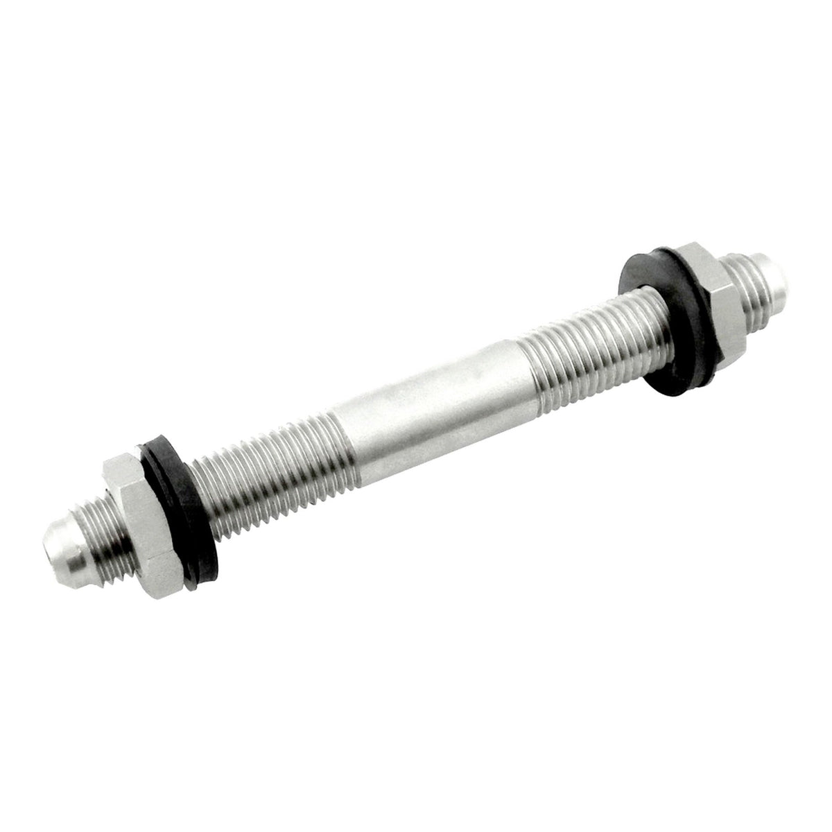 Bulkhead Adapter, 1/4" Male Flare x 1/4" Male Flare, 4" L, 304 Stainless Steel
