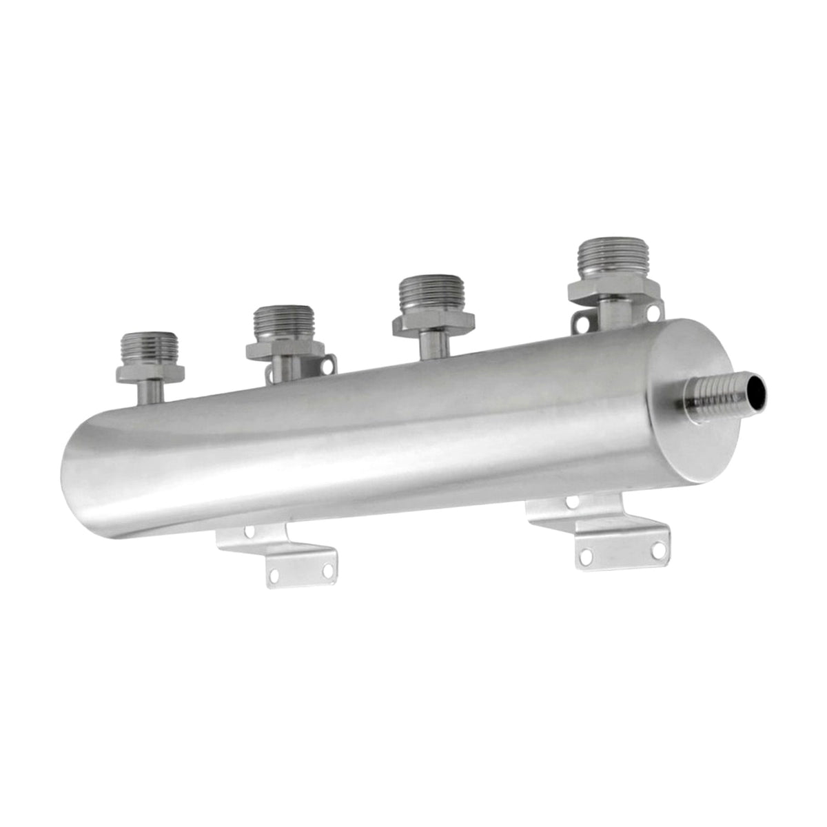 Krome Dispense Beer Manifold, 1/2" B Inlet x MBT 4-Outlet 304Stainless Steel
