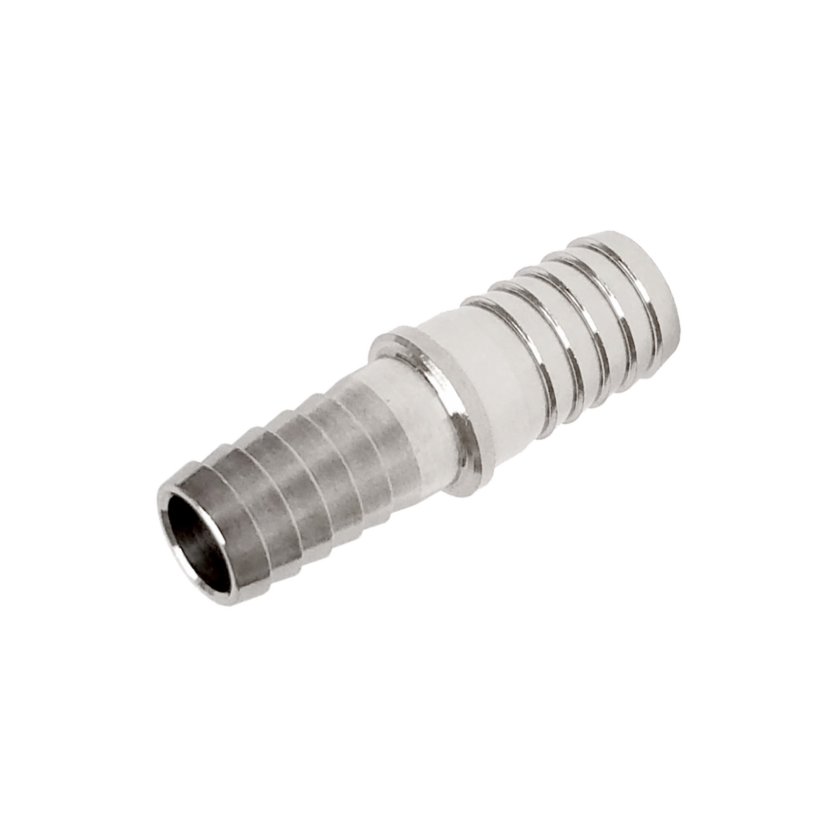 Splicer, 5/16" Barb x 3/8" Barb, Plated Brass