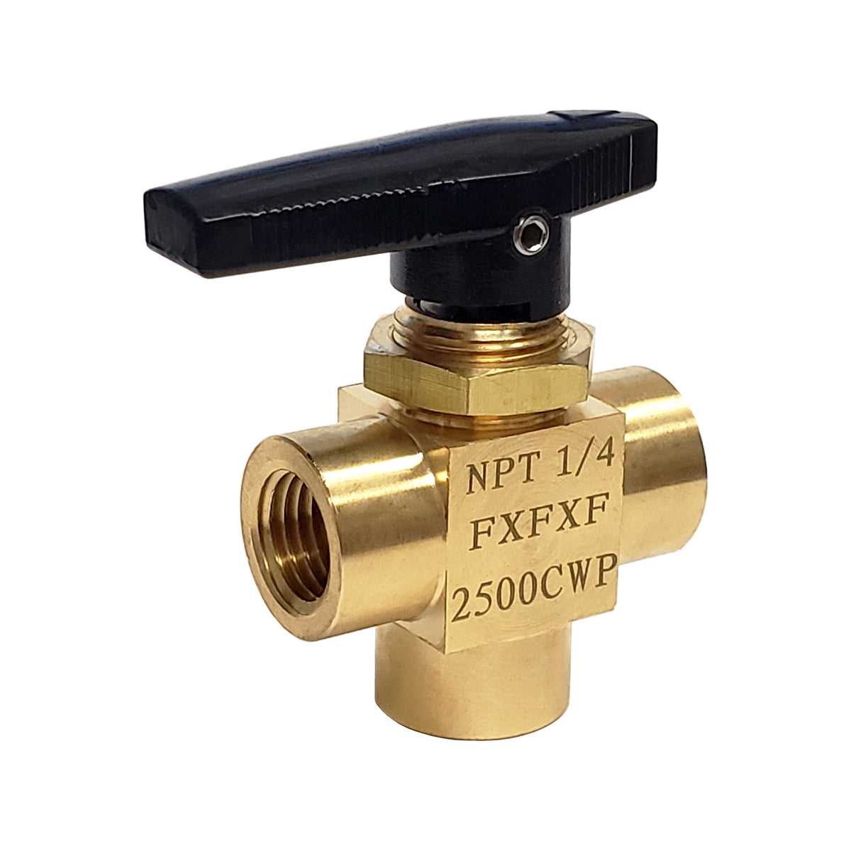 3-WAY BALL VALVE, 1/4"FPT-ALL PANEL-Mount (2500 PSI)