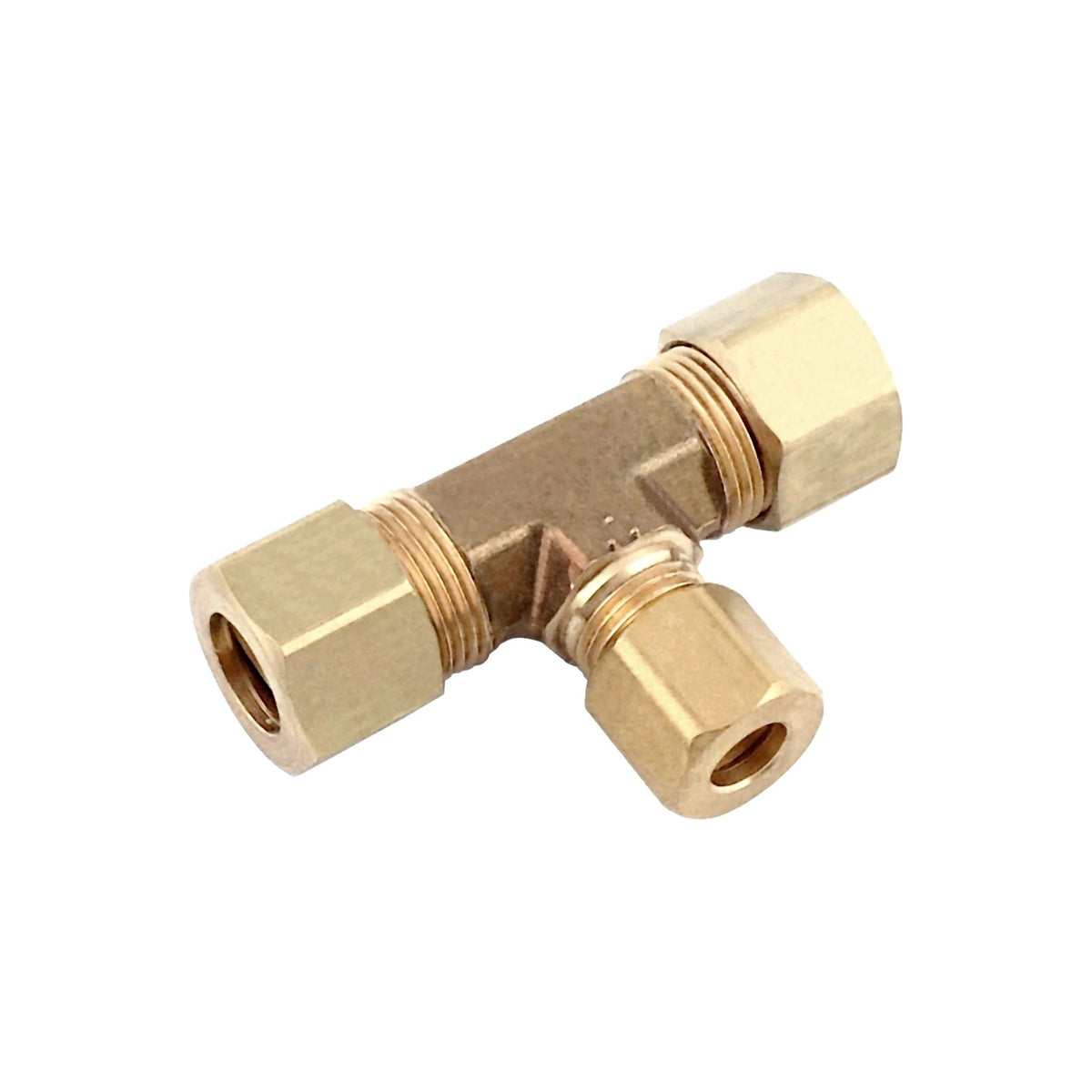 Compression Tee, 3/8" C x 3/8" C x 1/4" C Brass