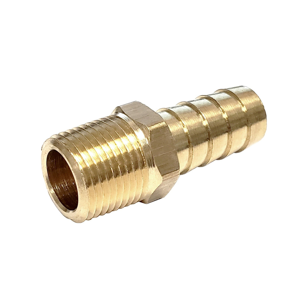 Hose Stem, 1/2" B x 3/8" Male Pipe Thread Brass