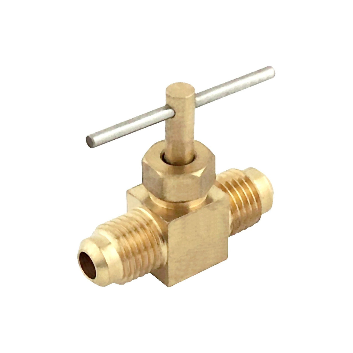 Needle Valve, 1/4" Male Flare x 1/4" Male Flare Brass