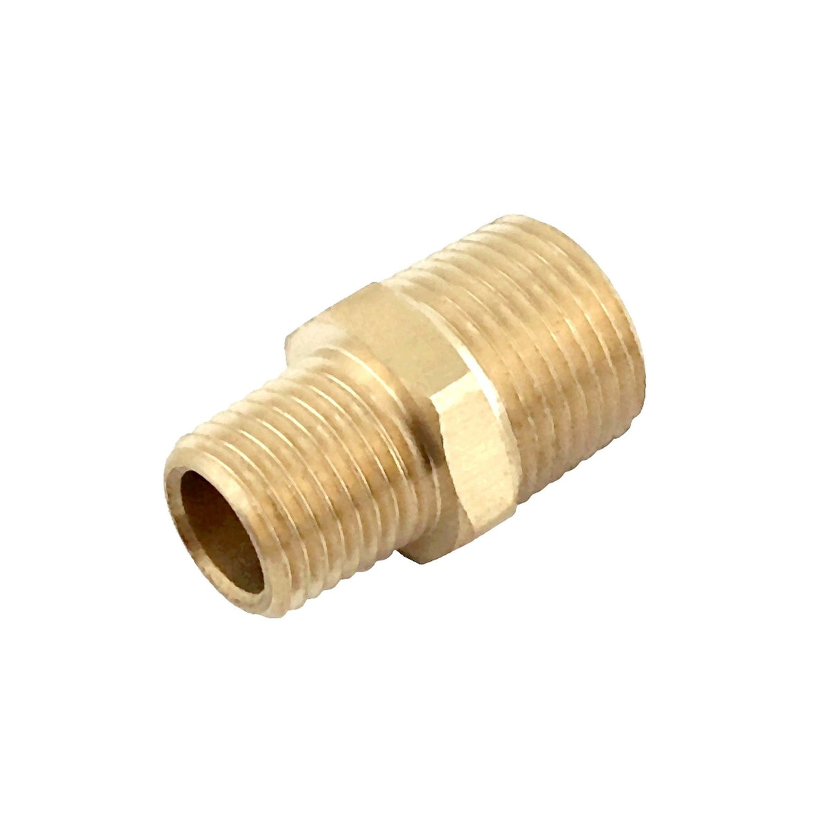 Reducer, 1/2" Male Pipe Thread x 3/8" Male Pipe Thread Brass