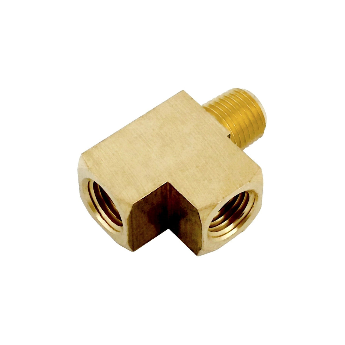 Street Tee, 1/8" Female Pipe Thread x 1/8" Male Pipe Thread x 1/8" Female Pipe Thread, Brass