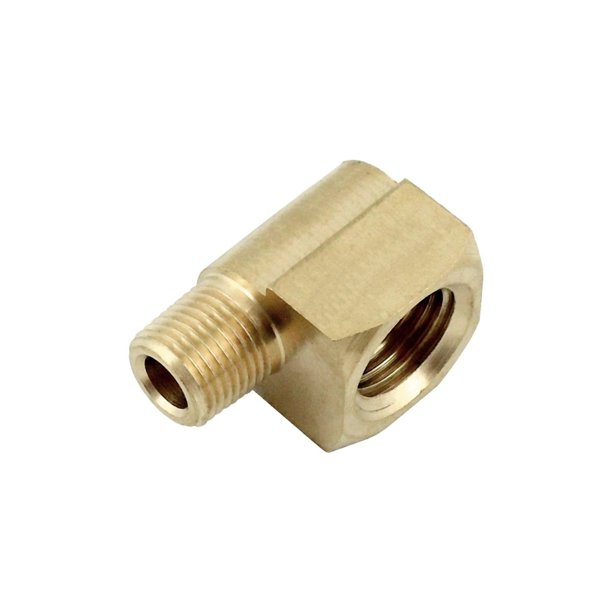 90° Elbow, 1/4" Female Pipe Thread x 1/8" Male Pipe Thread Brass