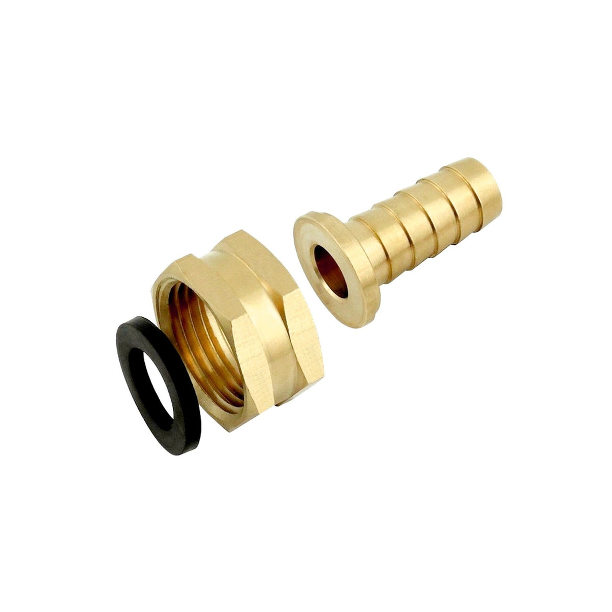 Swivel Hose Stem, 5/8" Barb x 3/4" FGH-Hex, Brass