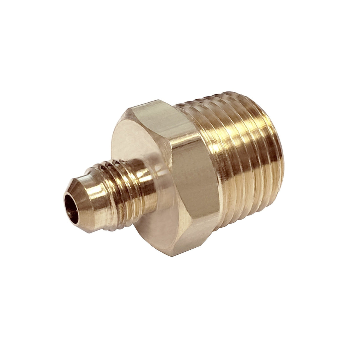 Half Union, 1/4" Male Flare x 1/2" Male Pipe Thread, Brass