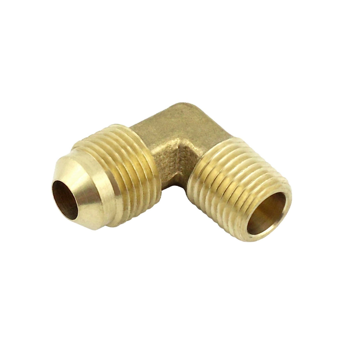 90° Elbow, 3/8" Male Flare x 1/4" Male Pipe Thread Brass