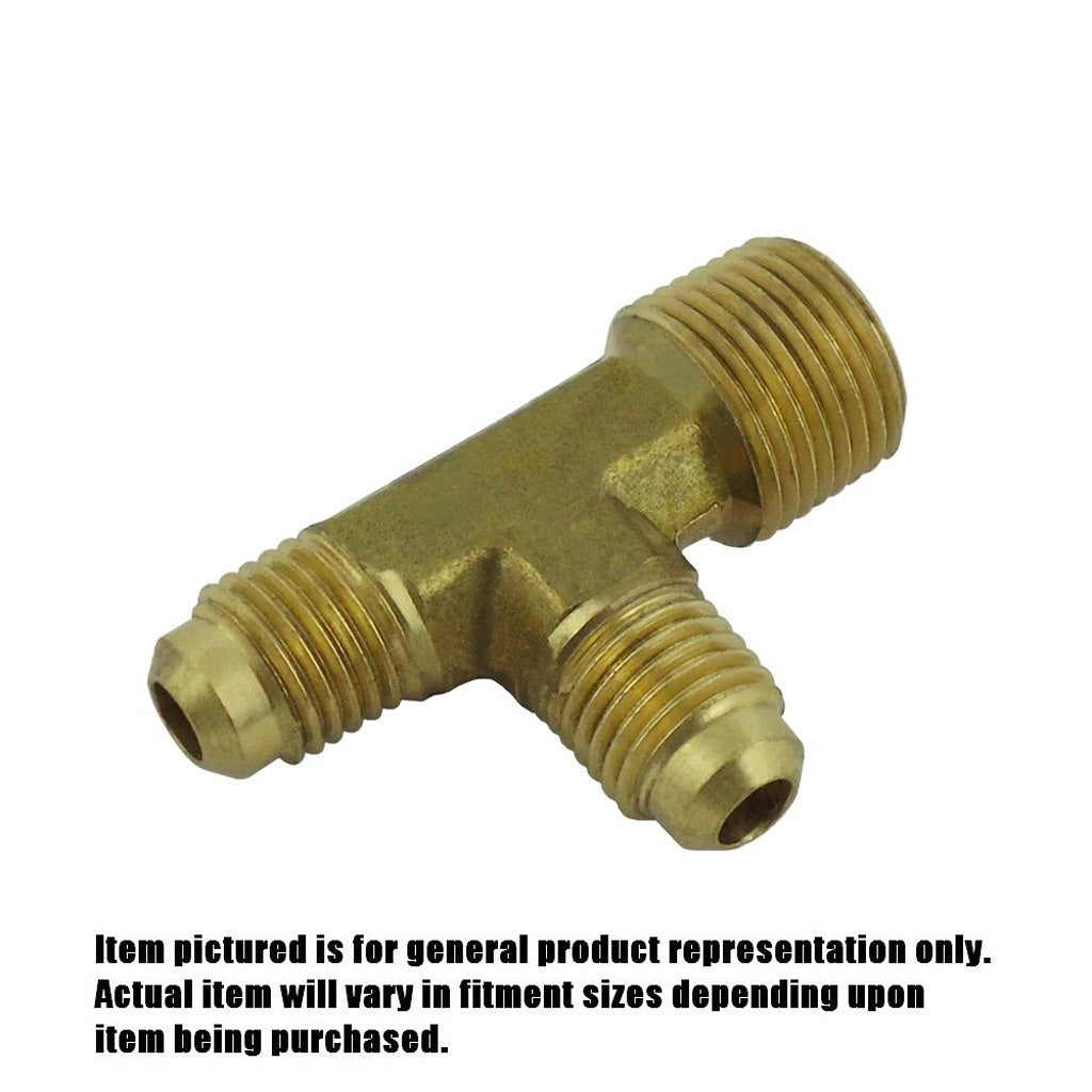 Run Tee, 1/4" Male Flare x 3/8" Male Pipe Thread x 1/4" Male Flare Brass
