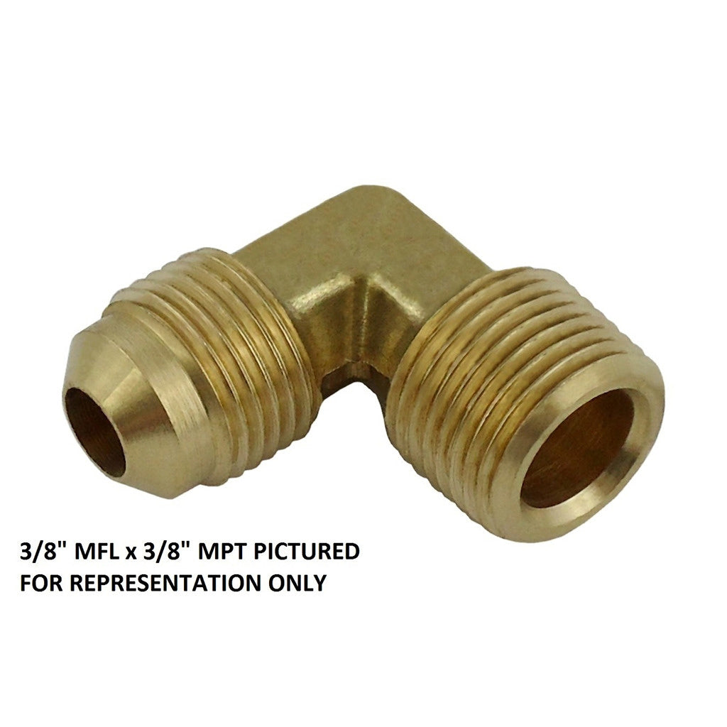 90° Elbow, 1/2'Male Flare x 1/2" Male Pipe Thread Brass
