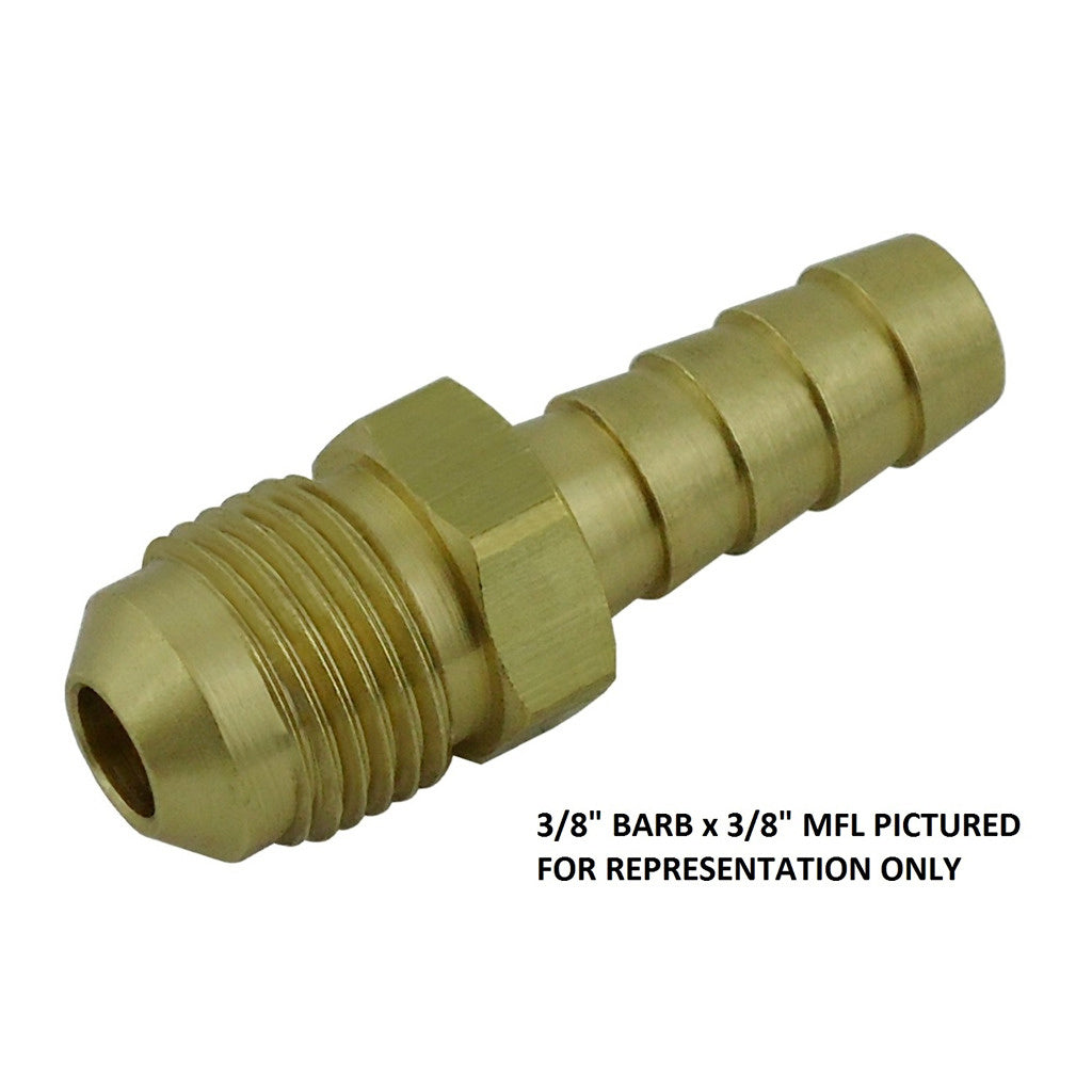 Hose Stem, 1/2" B x 1/2" Male Flare Brass