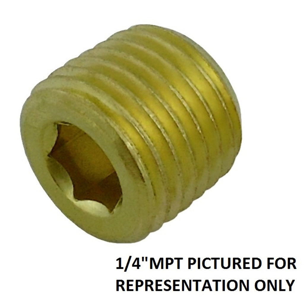 Countersink Plug, 3/8" Male Pipe Thread Brass