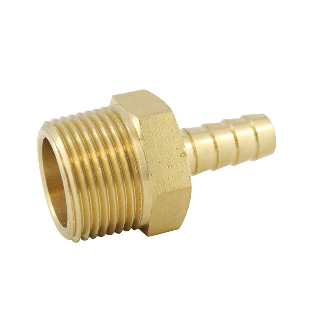 Hose Stem, 3/8" B x 3/4" Male Pipe Thread Brass