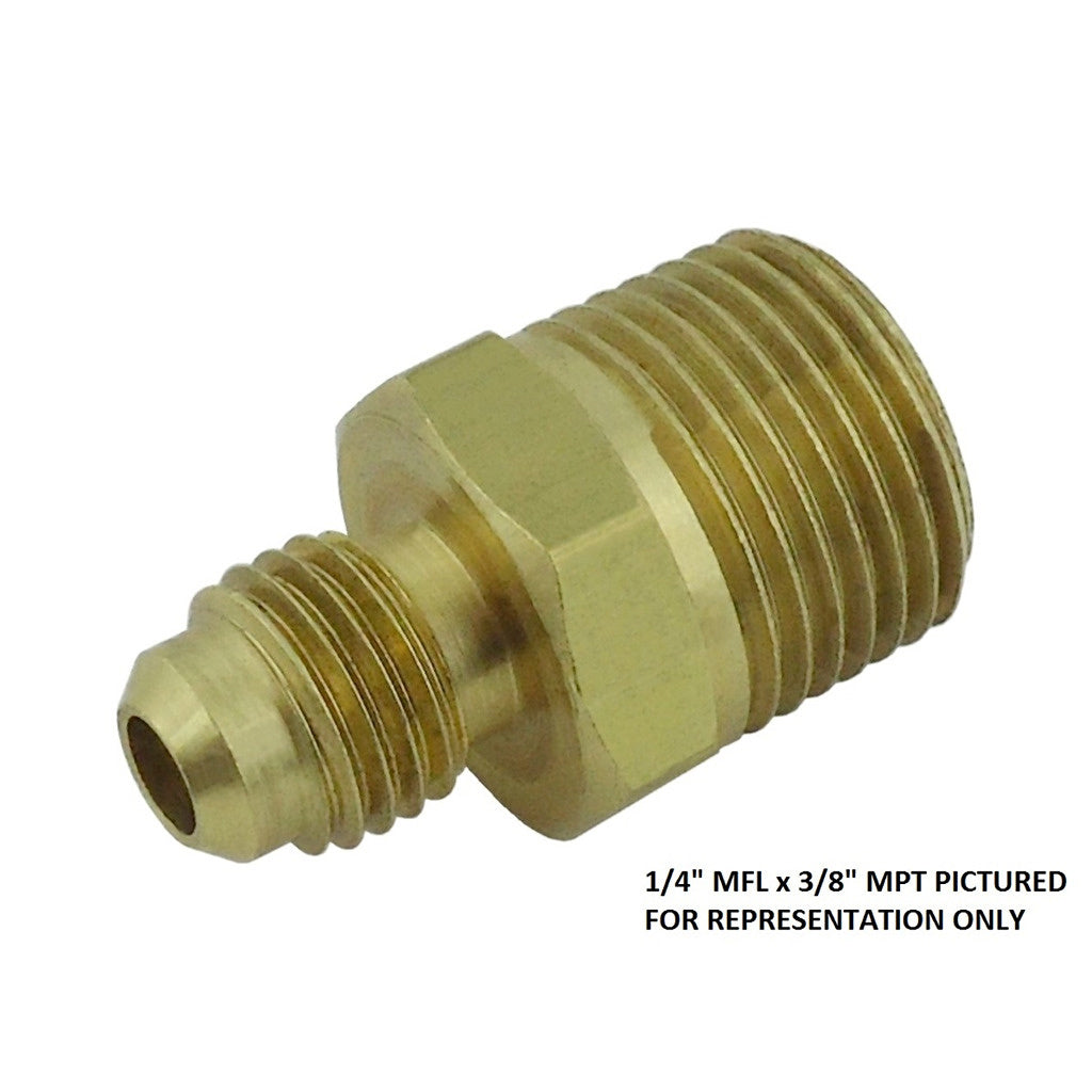 Half Union, 3/8" Male Flare x 1/2" Male Pipe Thread, Brass