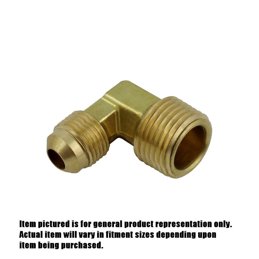 90° Elbow, 1/4" Male Flare x 3/8" Male Pipe Thread Brass