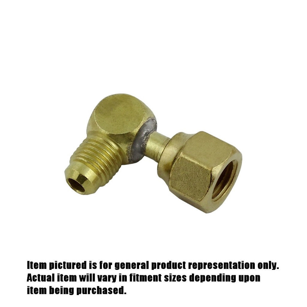 Swivel 90° Elbow, 1/4" Male Flare x 1/4" Female Flare Swivel, Brass
