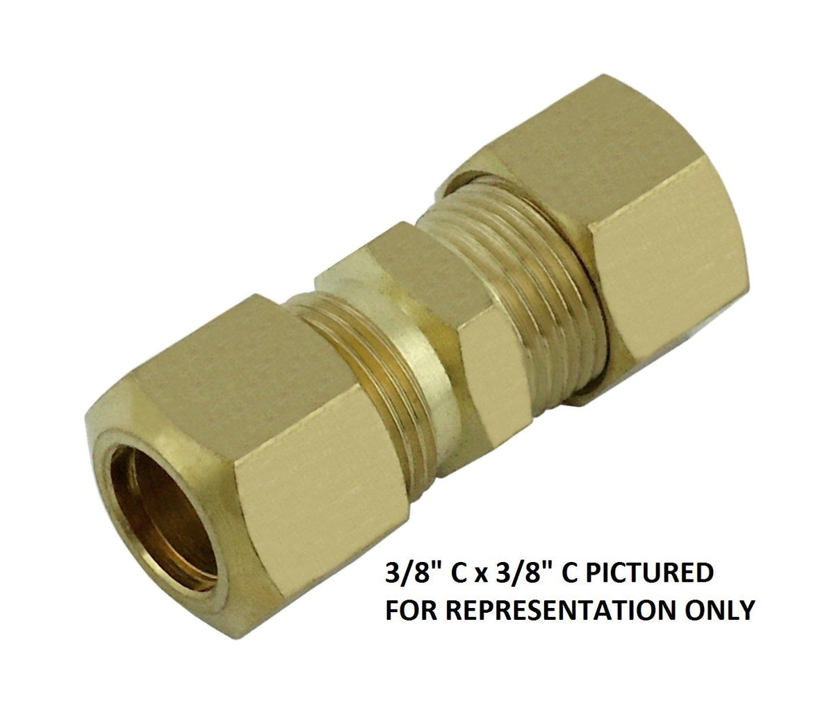 Compression Union, 3/8" C x 3/8" C Brass