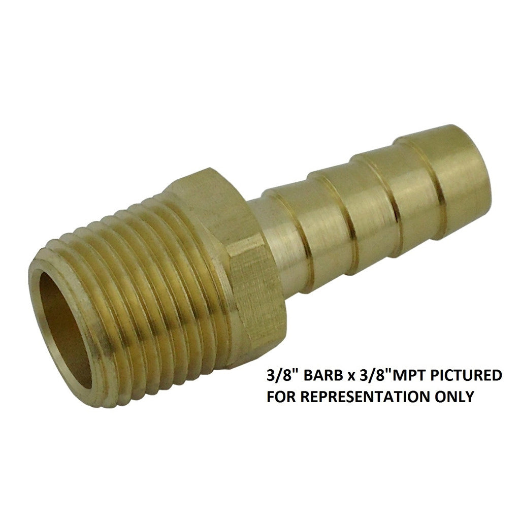 Hose Stem, 1/2" B x 1/2" Male Pipe Thread Brass