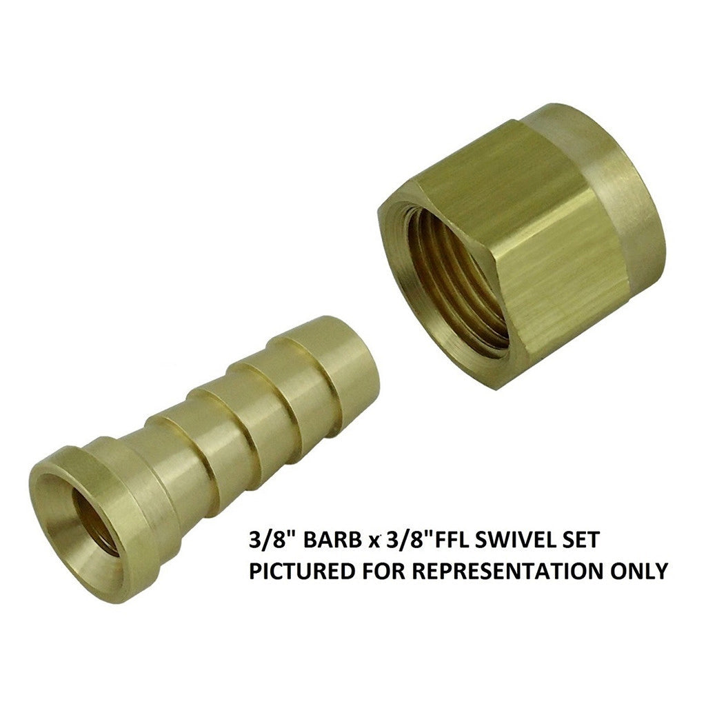 Swivel Nut & Stem Set, 1/2" B x 1/2" Female Flare Brass