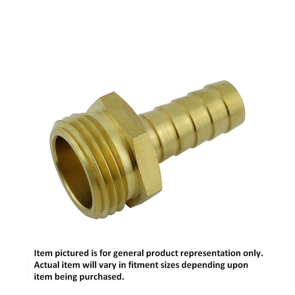 Hose Stem, 3/8" B x 3/4" Mgh Brass