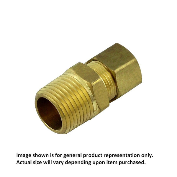 Compression Connector, 1/4" C x 1/4" Male Pipe Thread Brass