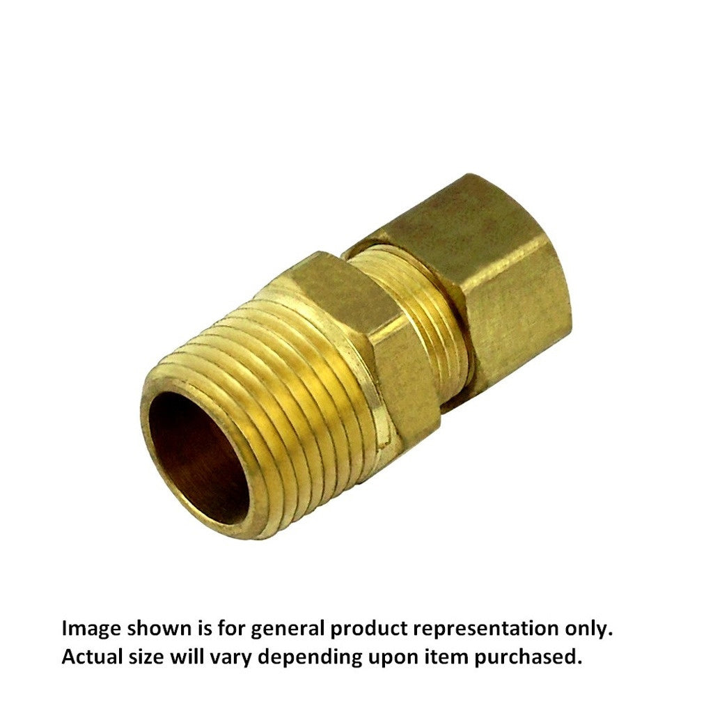 Compression Connector, 3/8" C x 3/8" Male Pipe Thread Brass