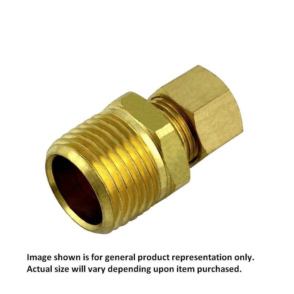 Compression Connector, 3/8" C x 1/2" Male Pipe Thread Brass