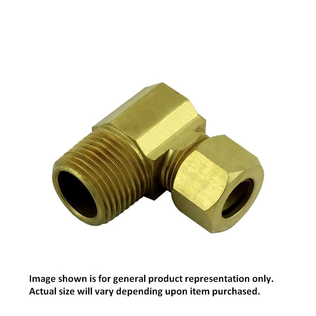 Compression 90° Elbow, 3/8" C x 3/8" Male Pipe Thread Brass