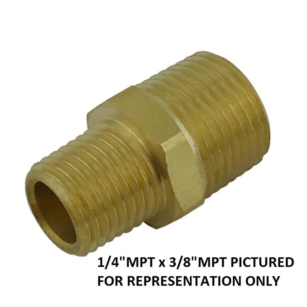 Reducer, 3/4" Male Pipe Thread x 1/2" Male Pipe Thread Brass