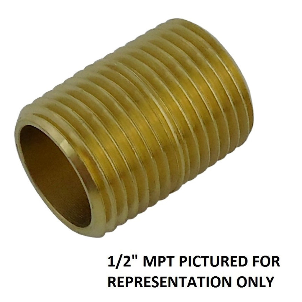 Close Nipple, 3/4" Male Pipe Thread x 3/4" Male Pipe Thread Brass